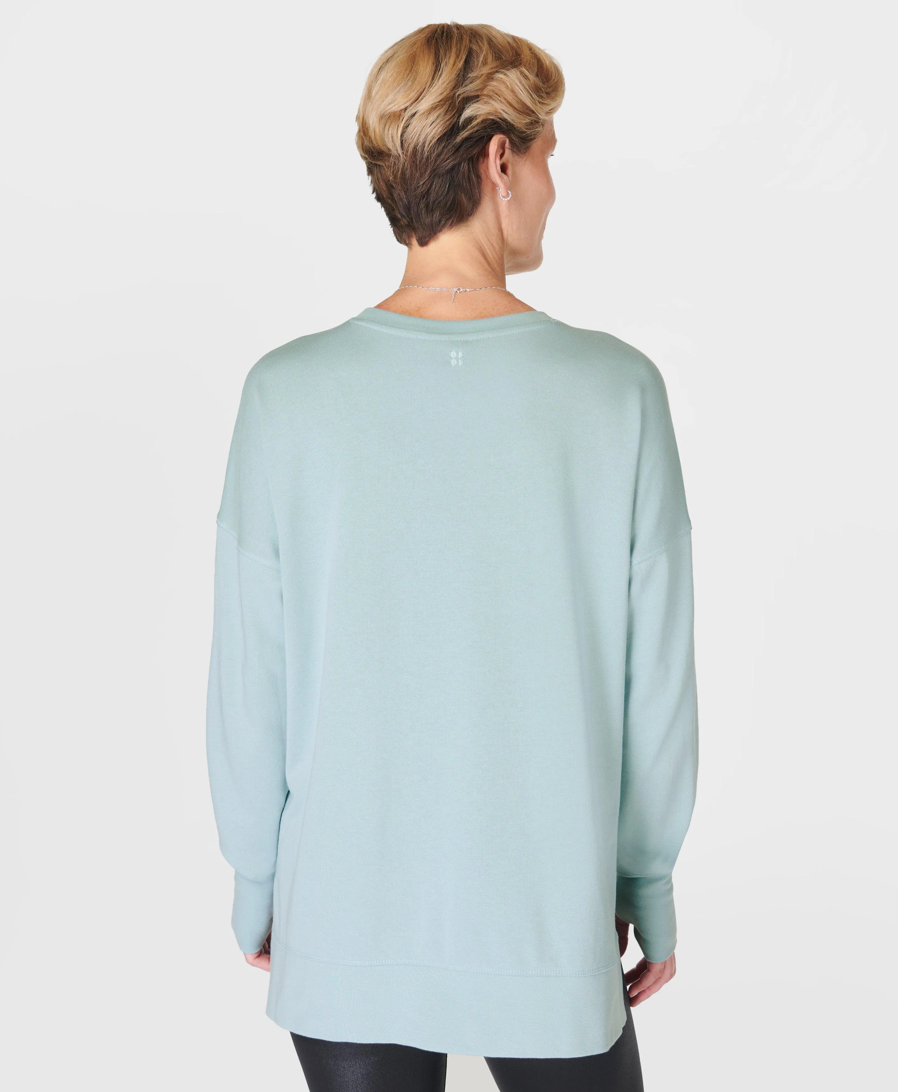 After Class Longline Sweatshir Sb8985 Muted-Teal-Blue