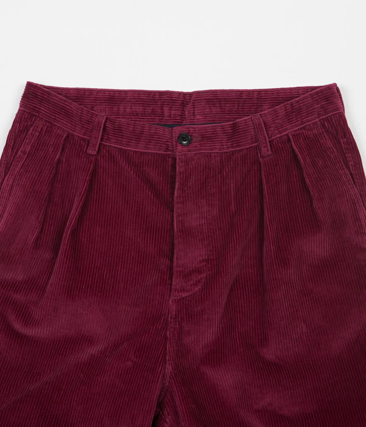 Albam Cord Pleat Trousers - Maroon