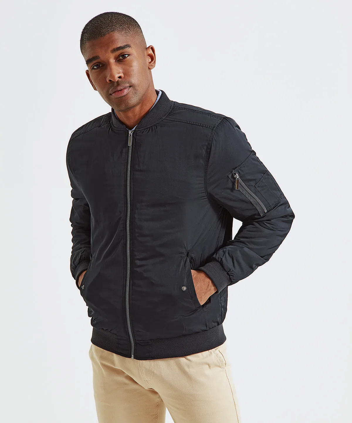 Black - Men's padded bomber