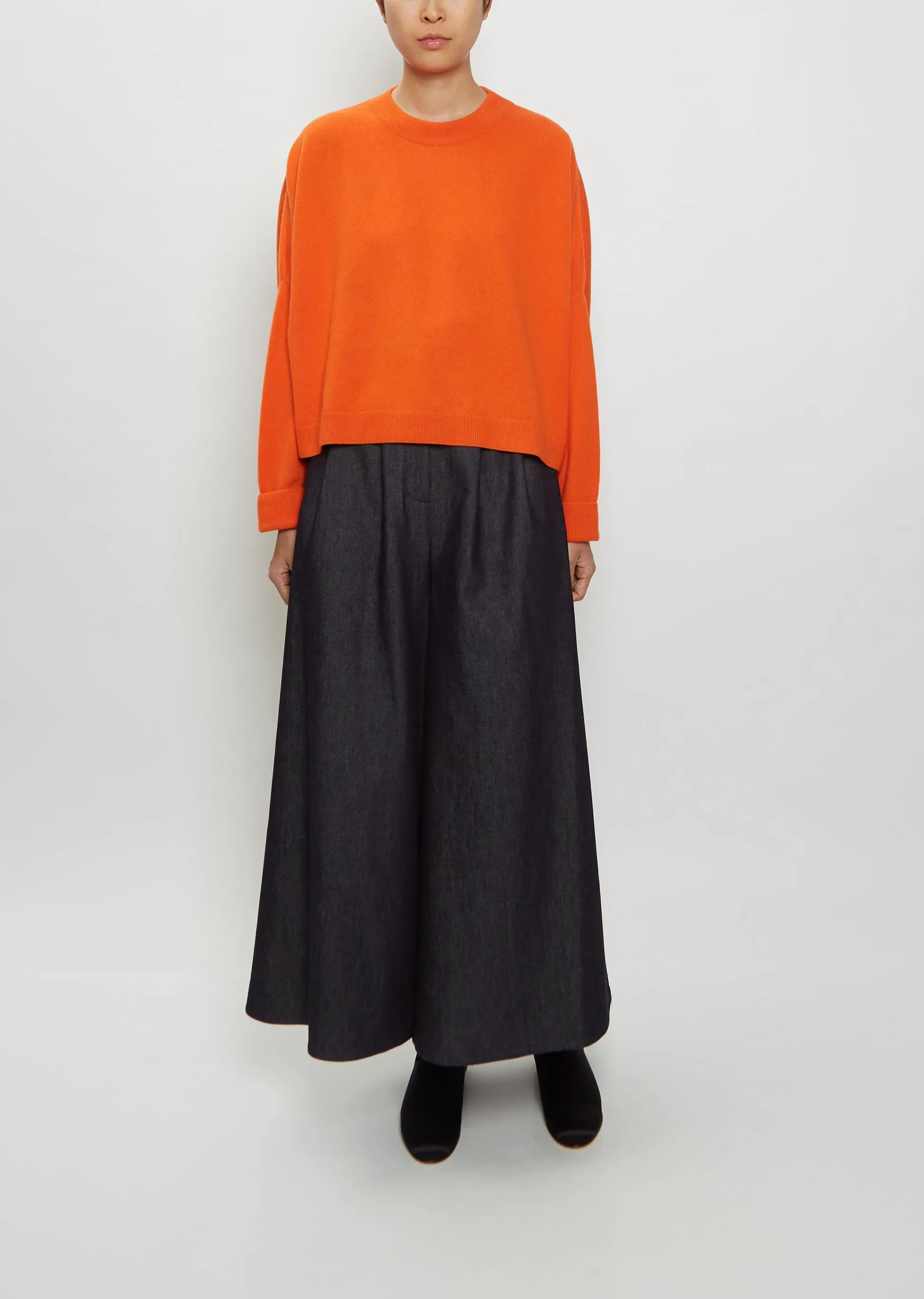 Chunky Cashmere Sweater — Tangerine