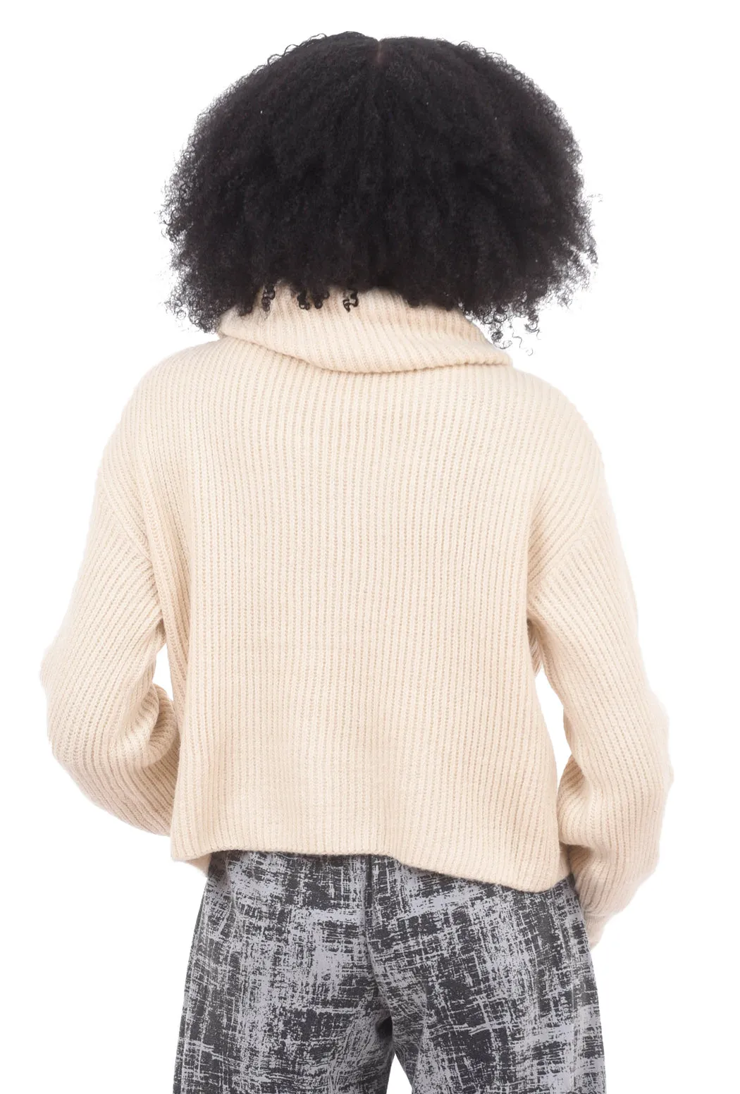 Chunky Turtleneck Sweater, Cream