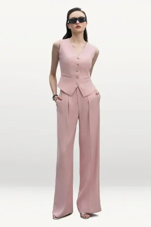 Clementine Straight Wide Leg Velvet Floor Length Pants