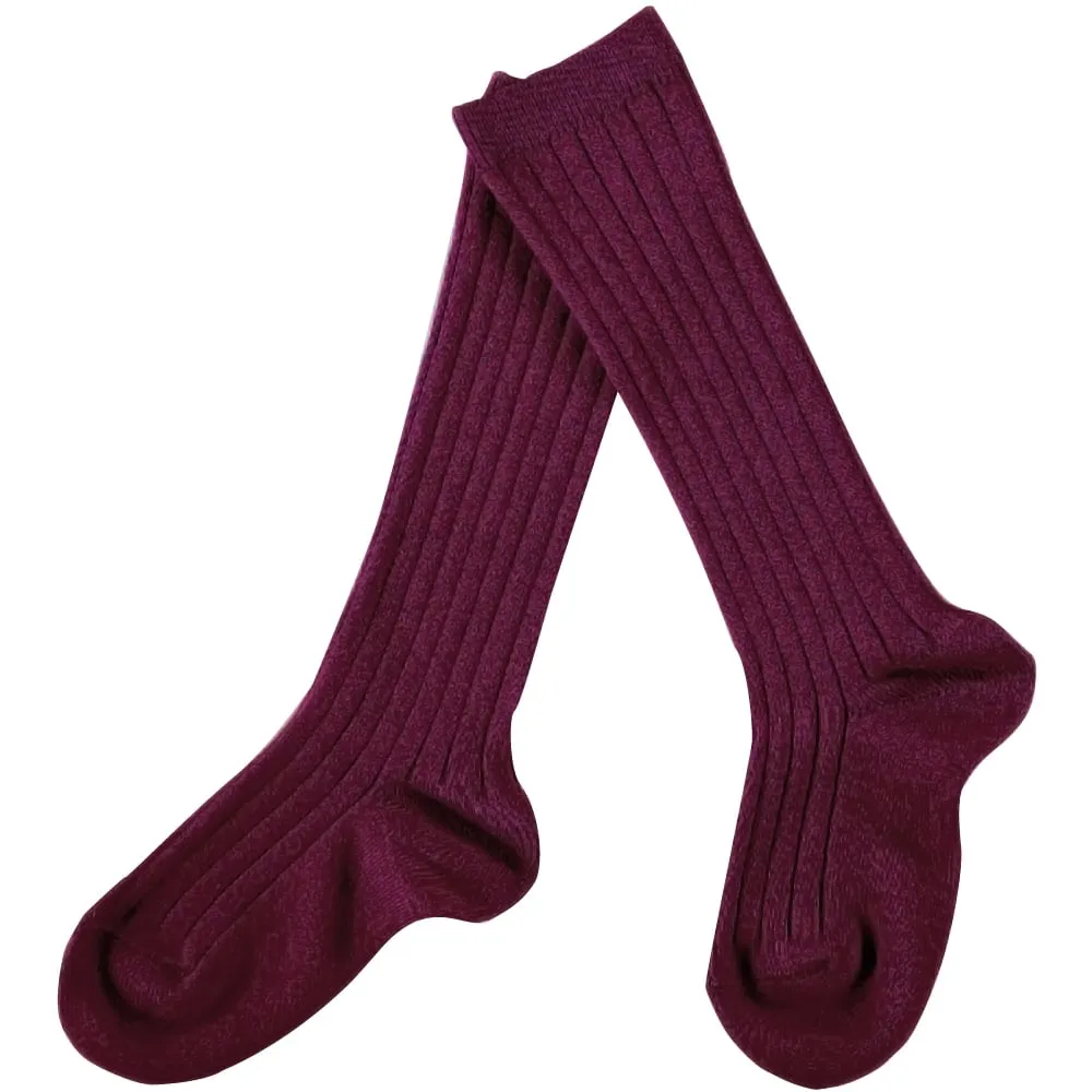 Cranberry Ribbed Socks