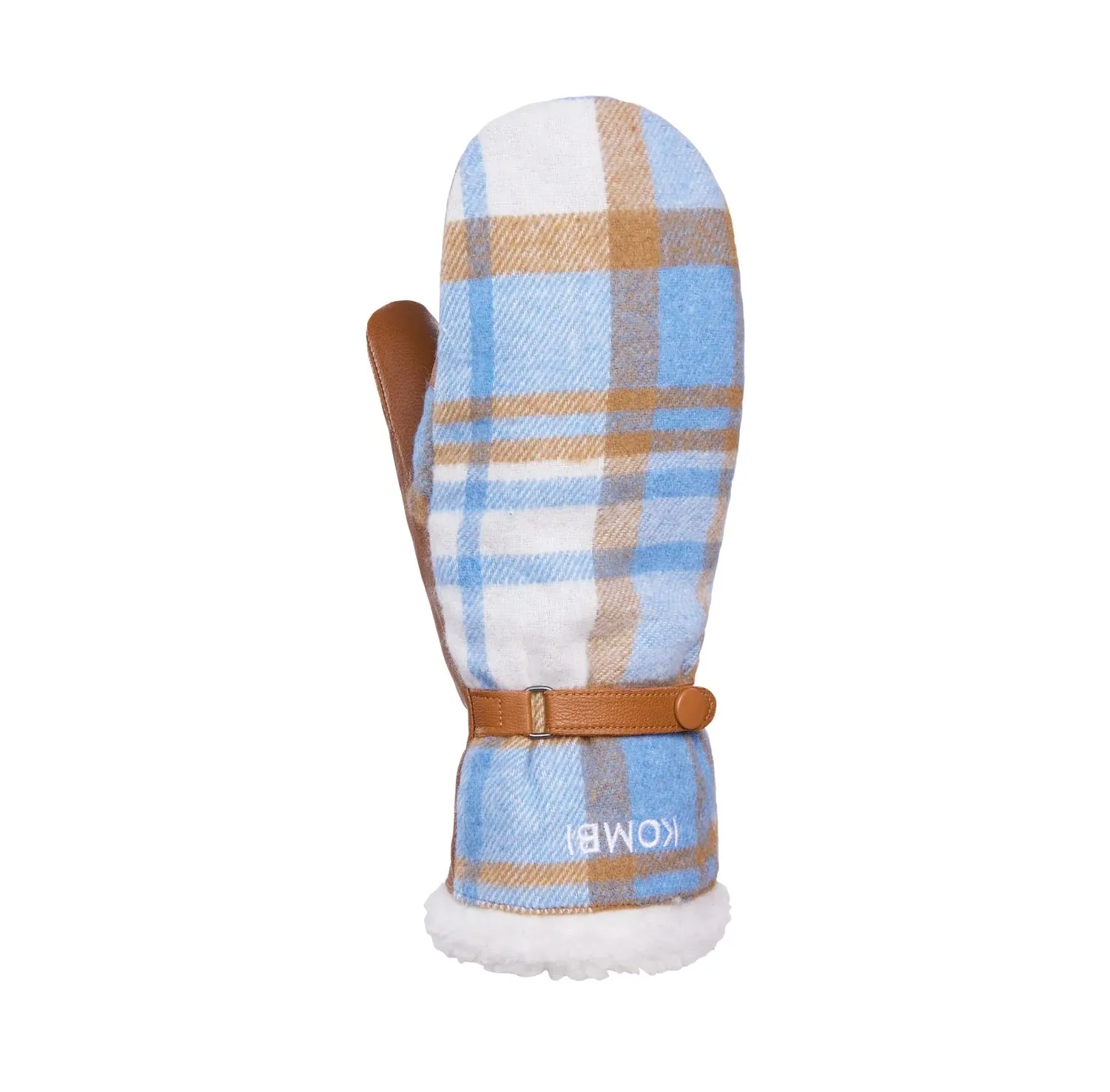 Darling Wool Blend Mittens - Silky Blue Tartan