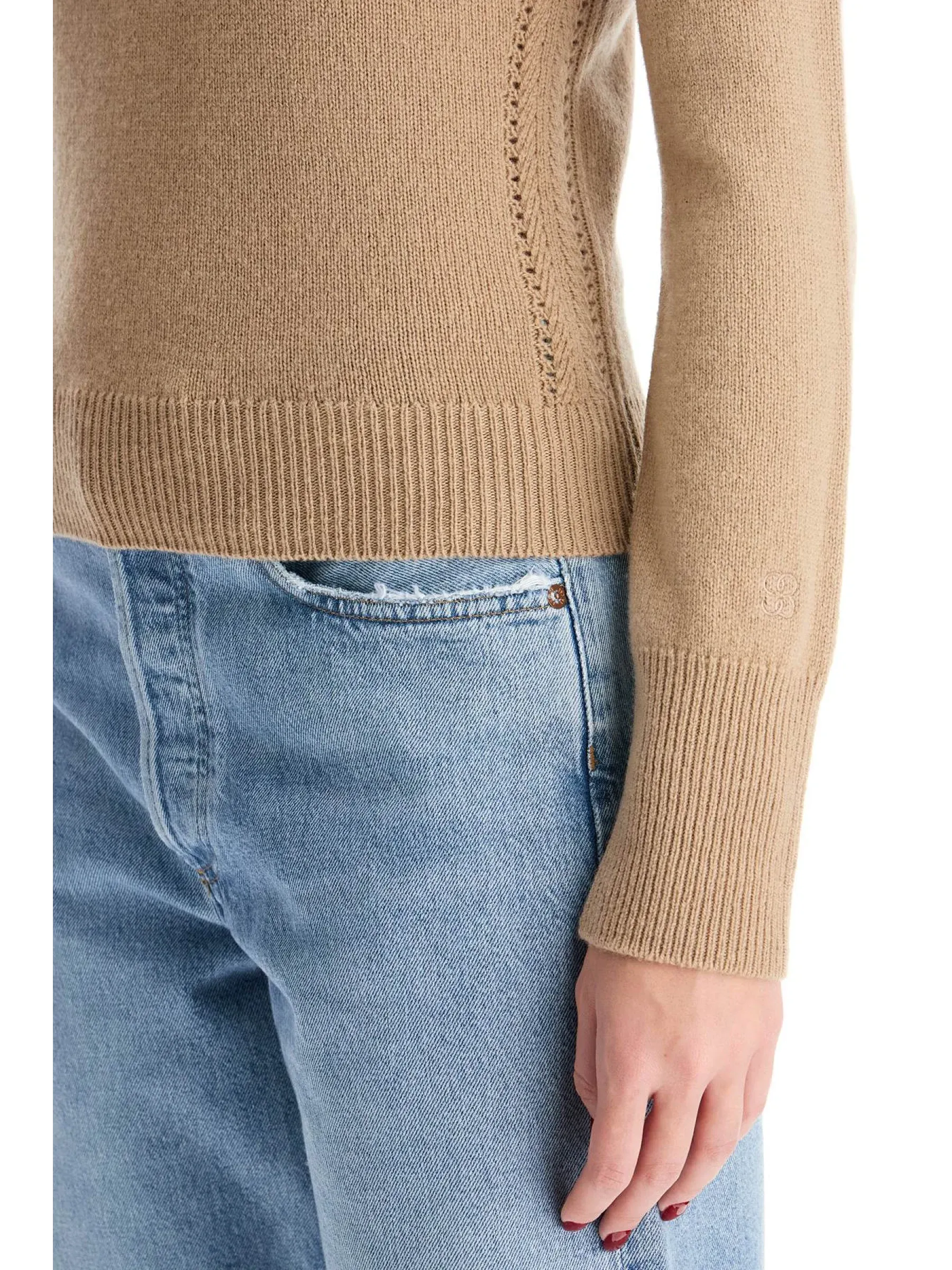 Decorative Wool-Cashmere Sweater