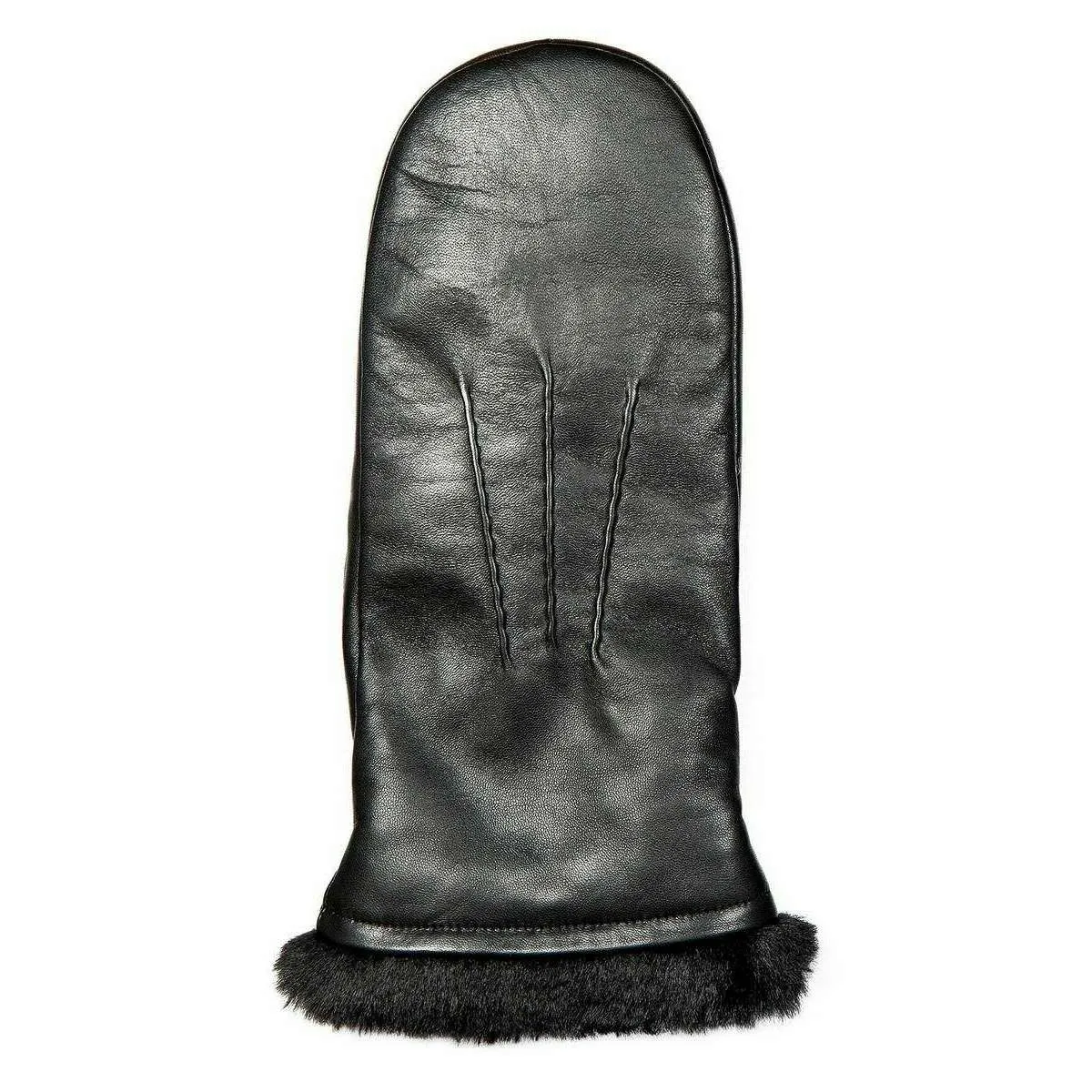 Dents Teresa Three-Point Leather Mittens - Black