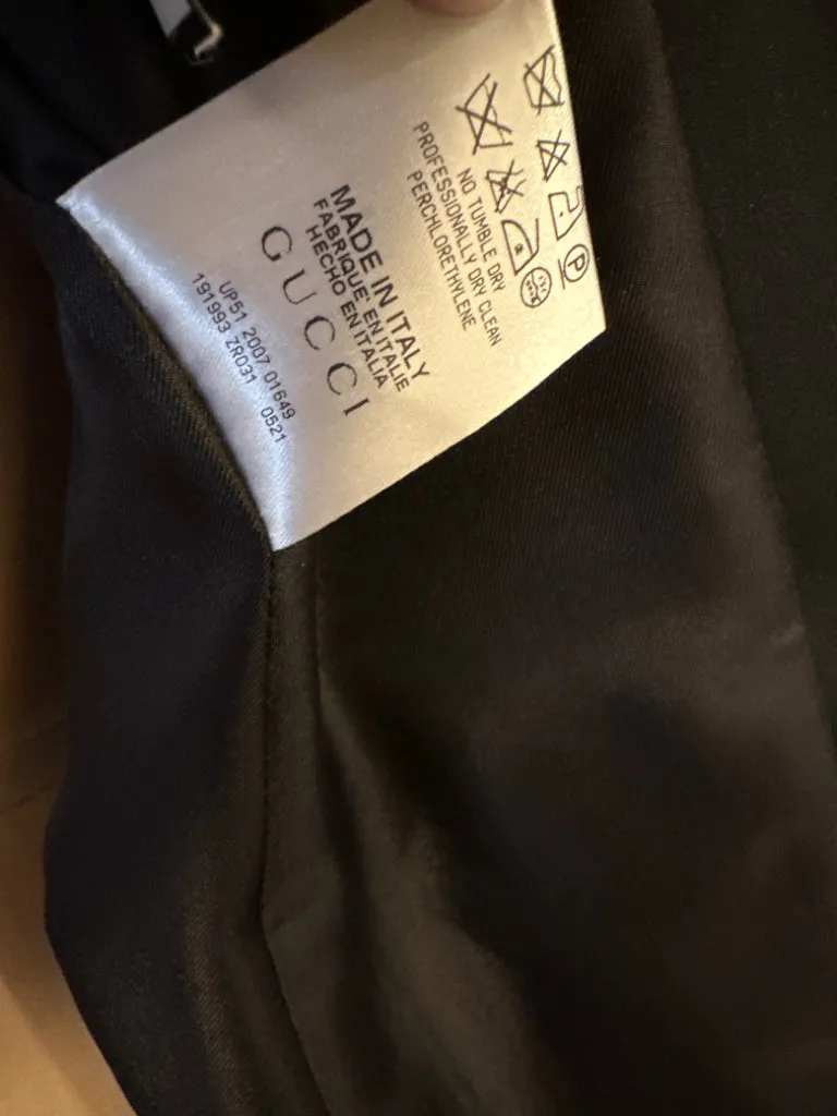 Gucci Size 42 Black Wool Blend Tuxedo Jacket