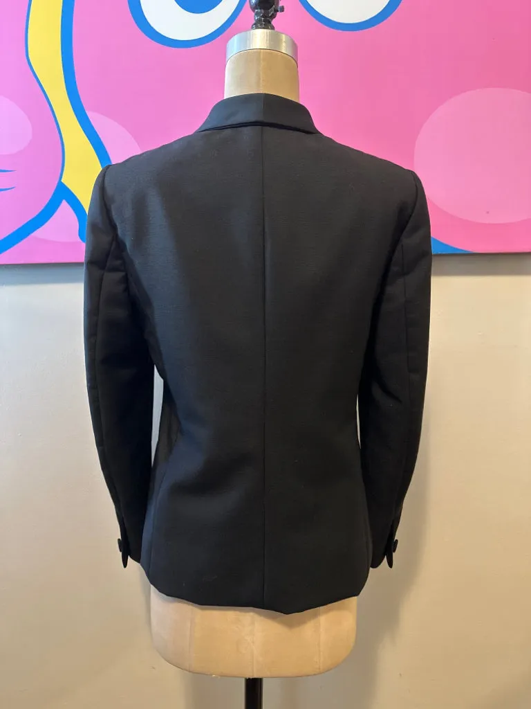 Gucci Size 42 Black Wool Blend Tuxedo Jacket