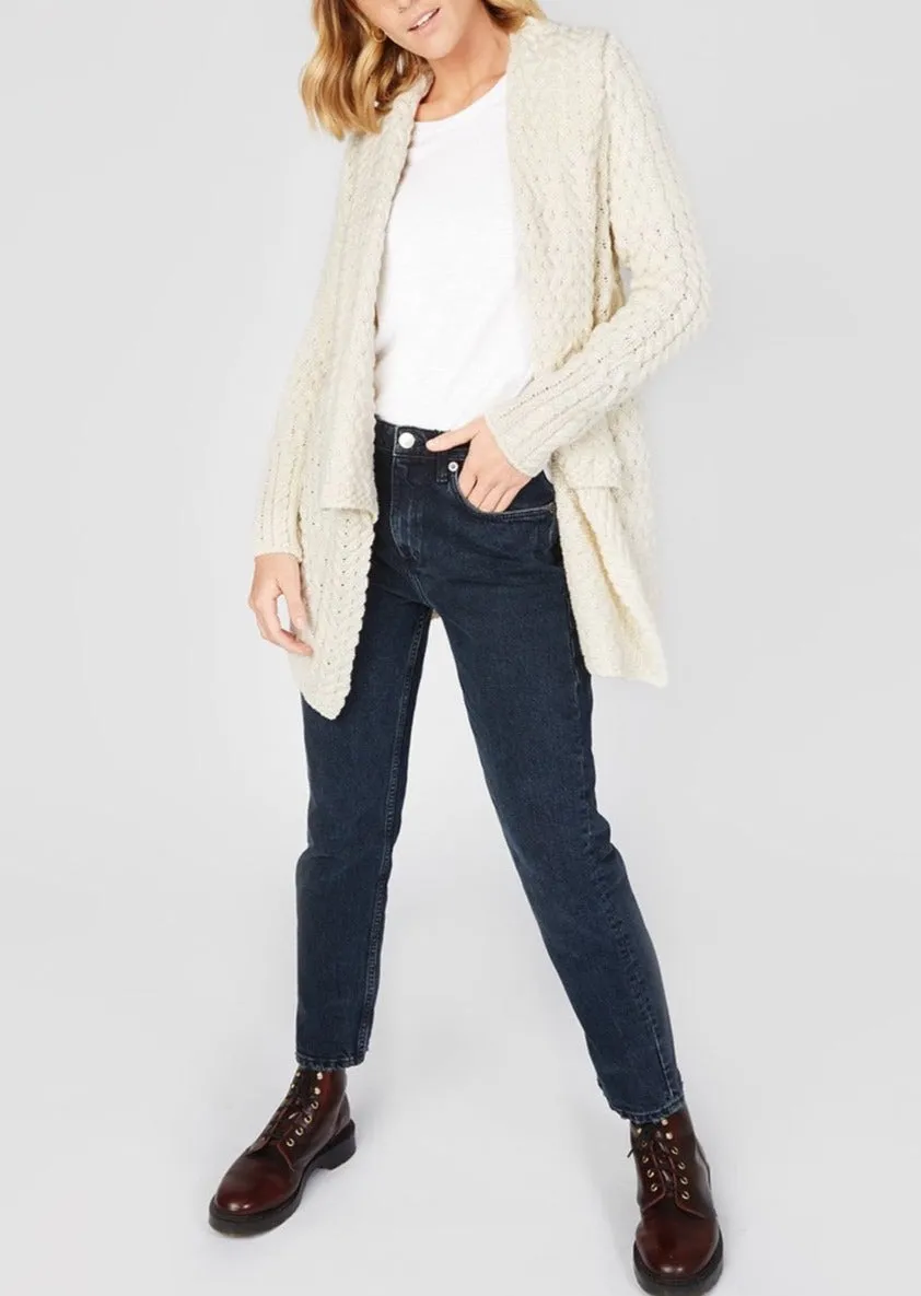 IrelandsEye Women's Waterfall Aran Cardigan | Natural