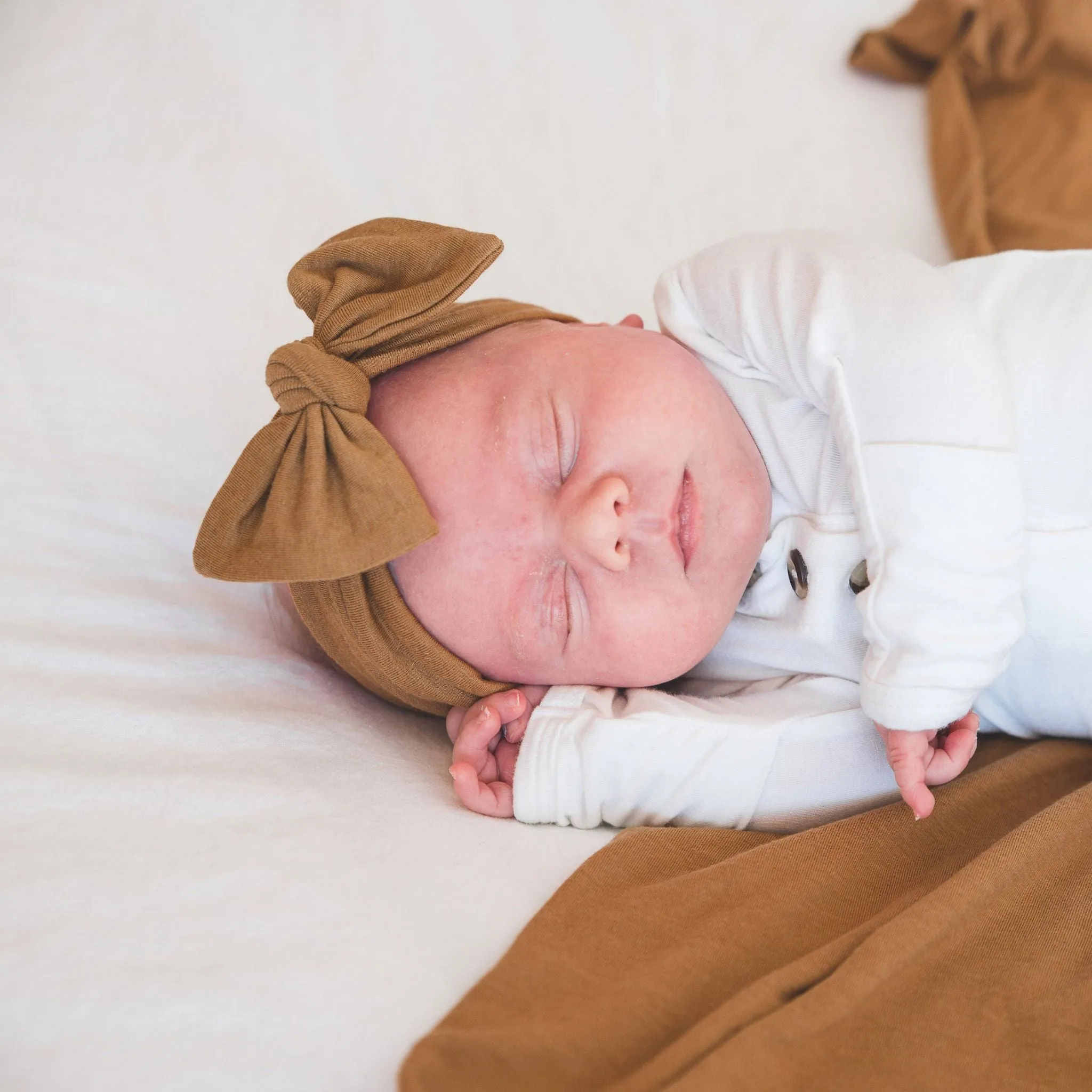 Knit Headband Bow - Camel