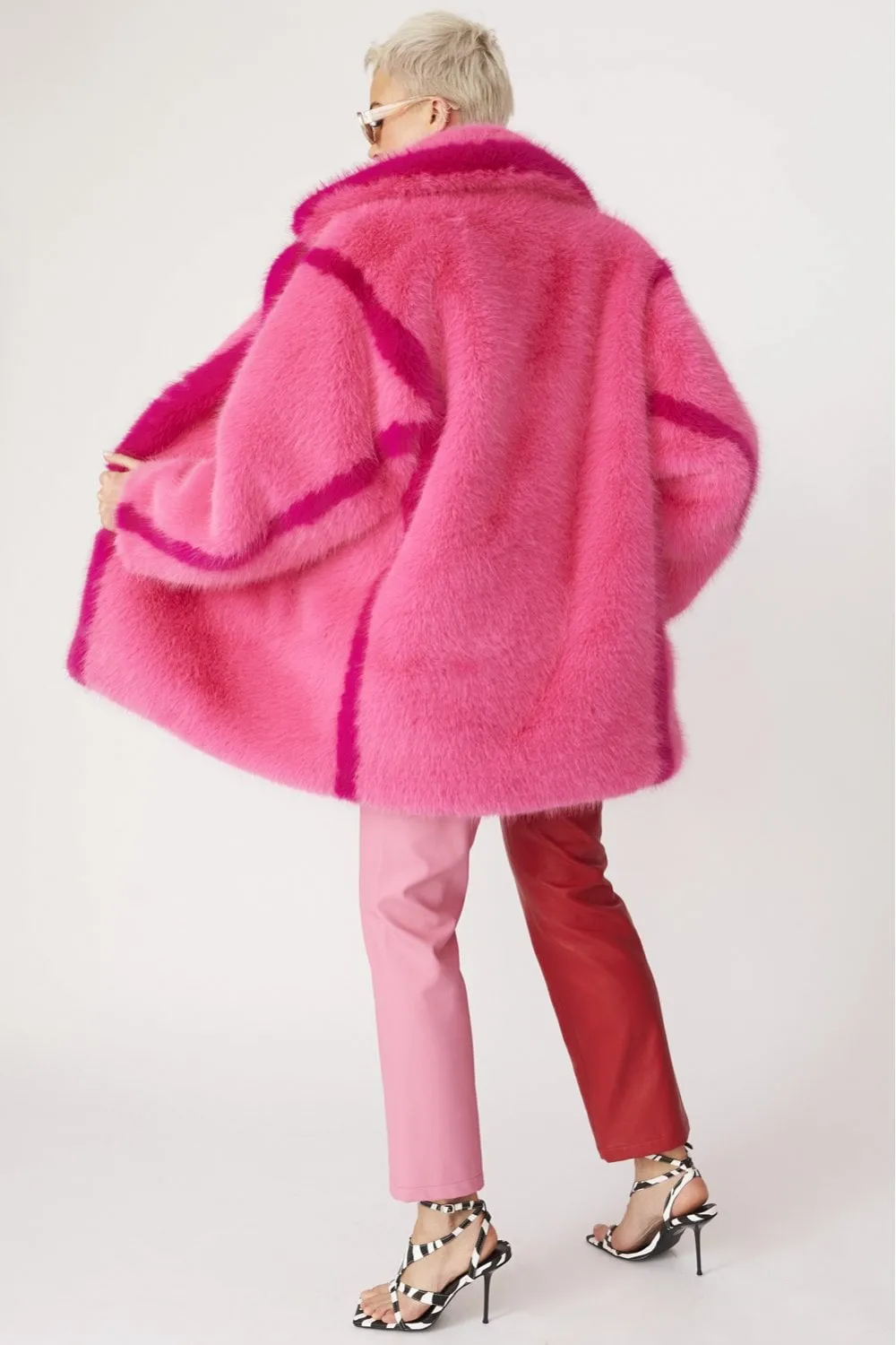 Knitted Pink Natural Bamboo Midi Coat