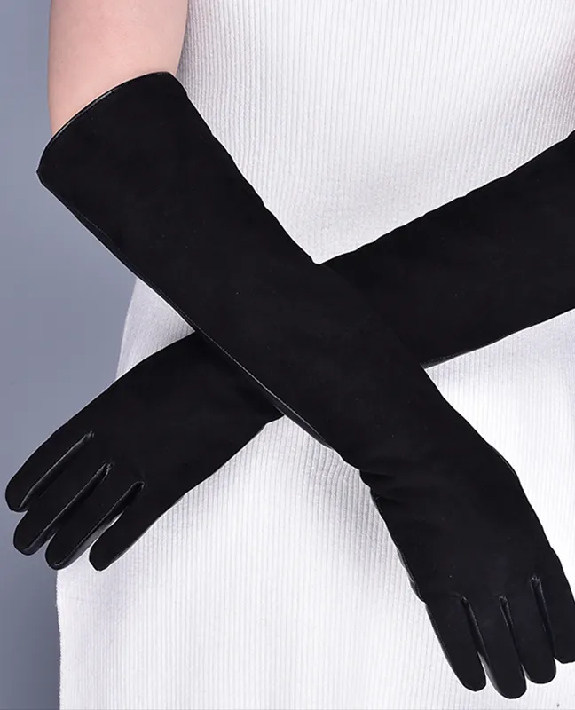 Long Goatskin Suede Glove