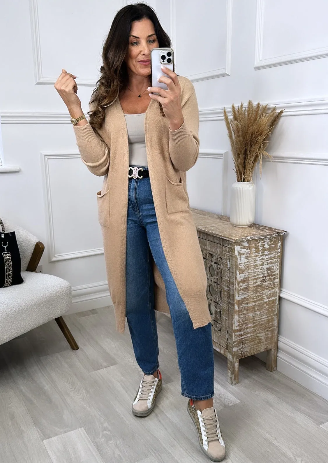 Louisa Camel Knit Cardigan