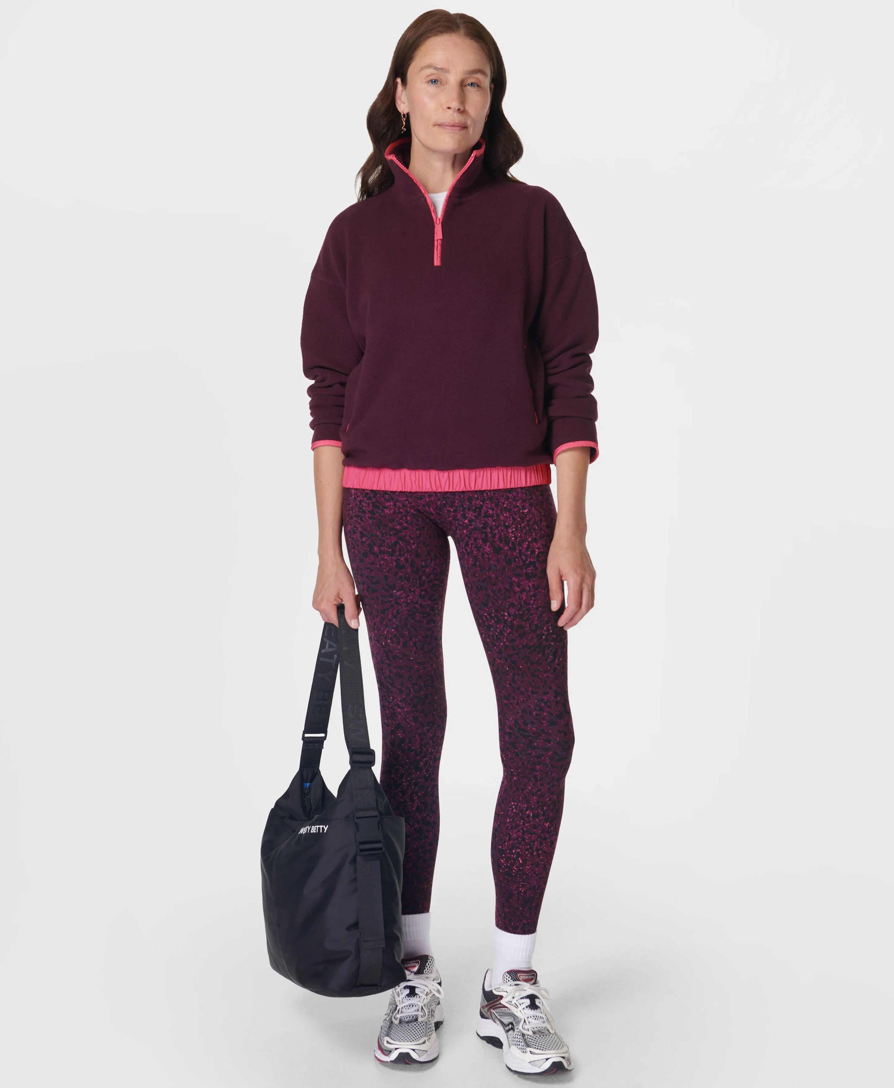 Mallow Half Zip Pullover Sb9539 Midnight-Cherry-Purp