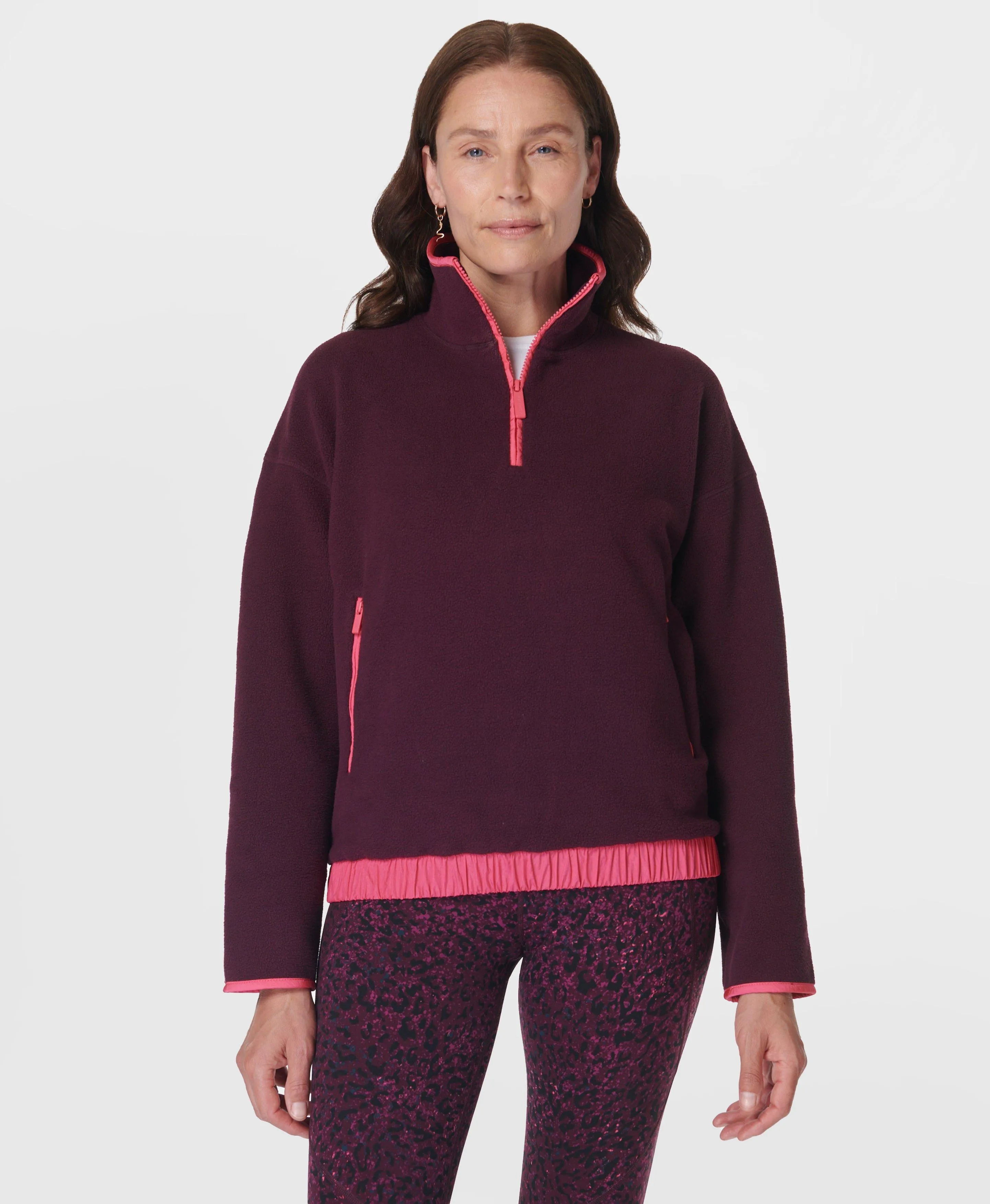 Mallow Half Zip Pullover Sb9539 Midnight-Cherry-Purp