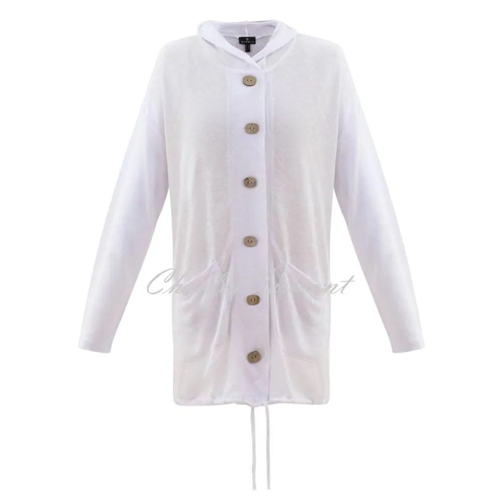 Marble Longline Hooded Cardigan - Style 6549-102 (White)