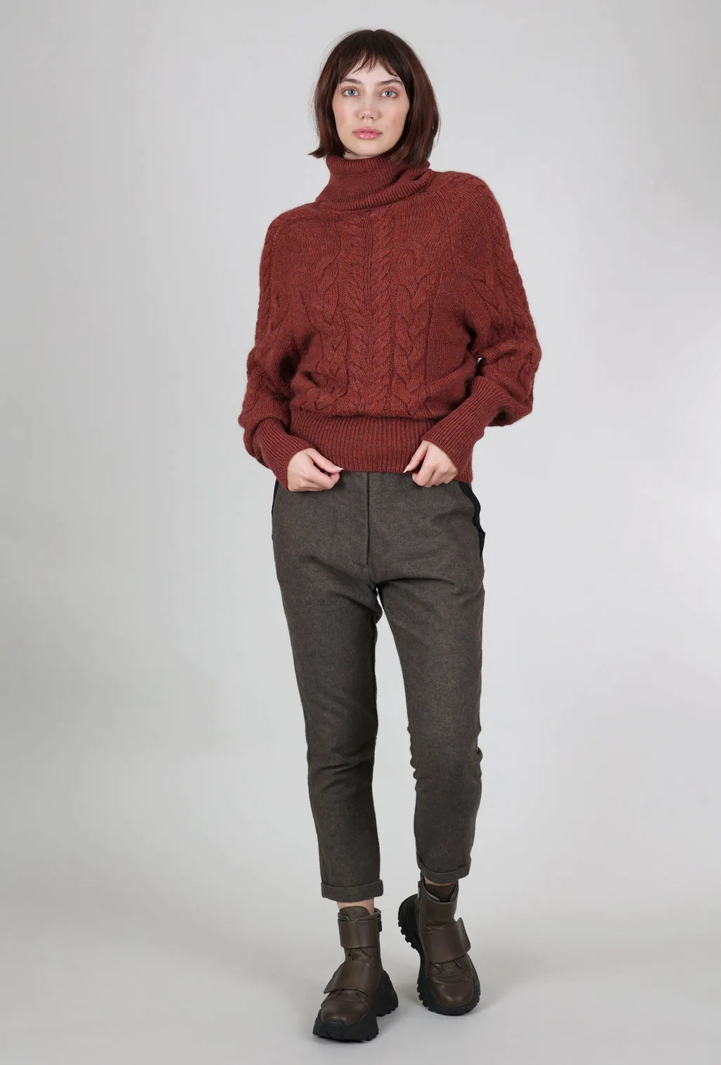 Muffo Cable-Knit Sweater, Terracotta