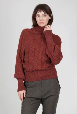 Muffo Cable-Knit Sweater, Terracotta