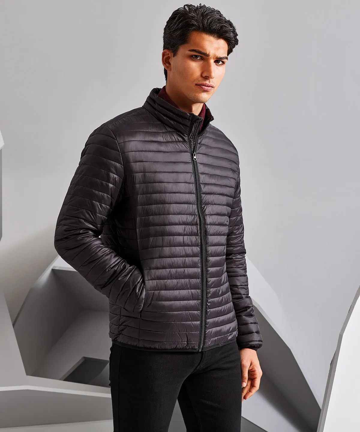 Navy - Tribe fineline padded jacket