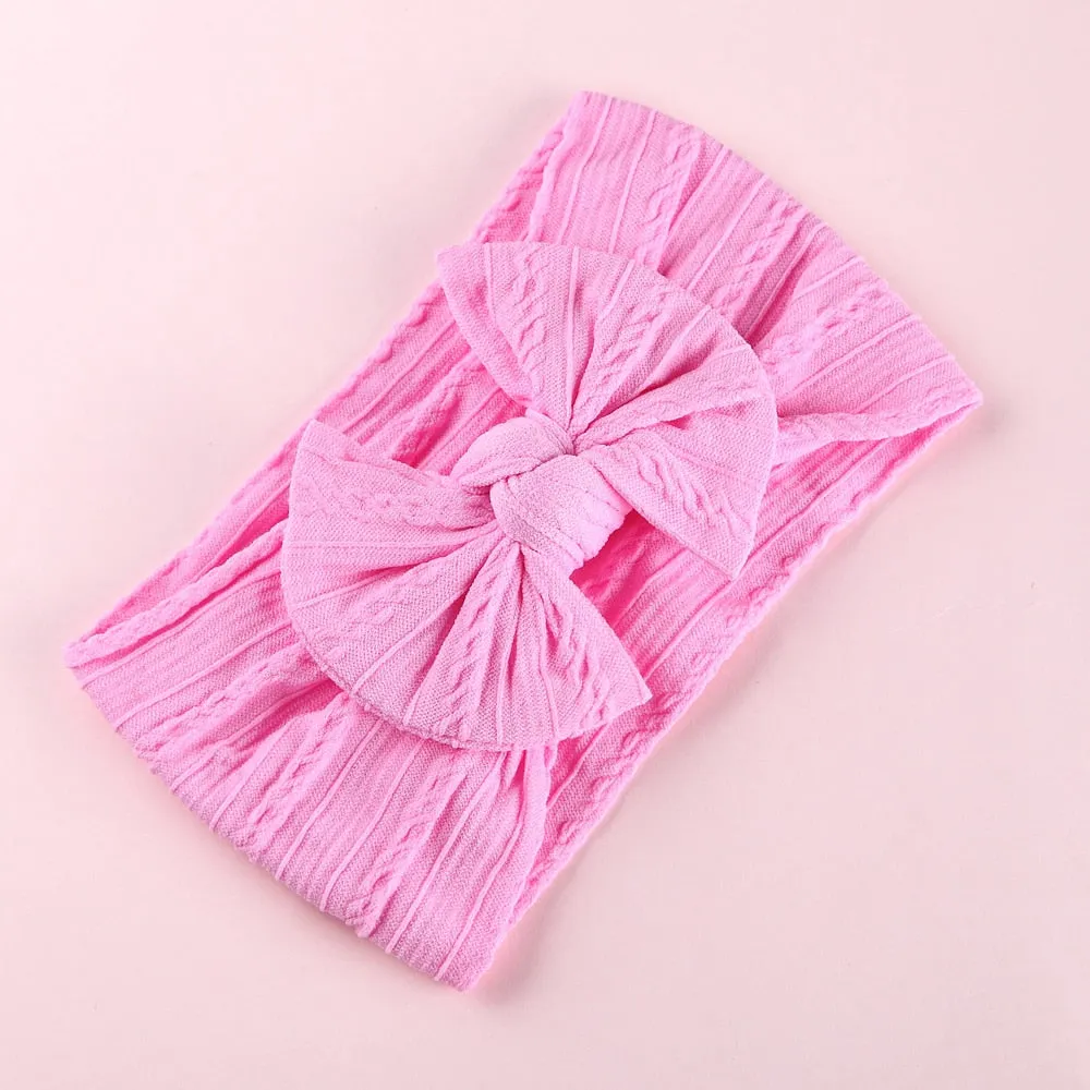 Newborn Baby Headbands - Fashionable and Soft - Wide Elastic Knit Band With Bow (32 Colors)