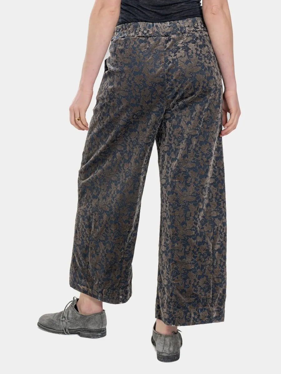 Pleated Tapered Floral Trousers