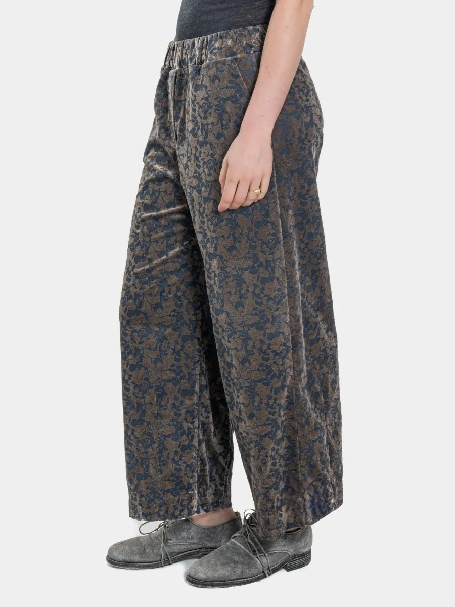 Pleated Tapered Floral Trousers