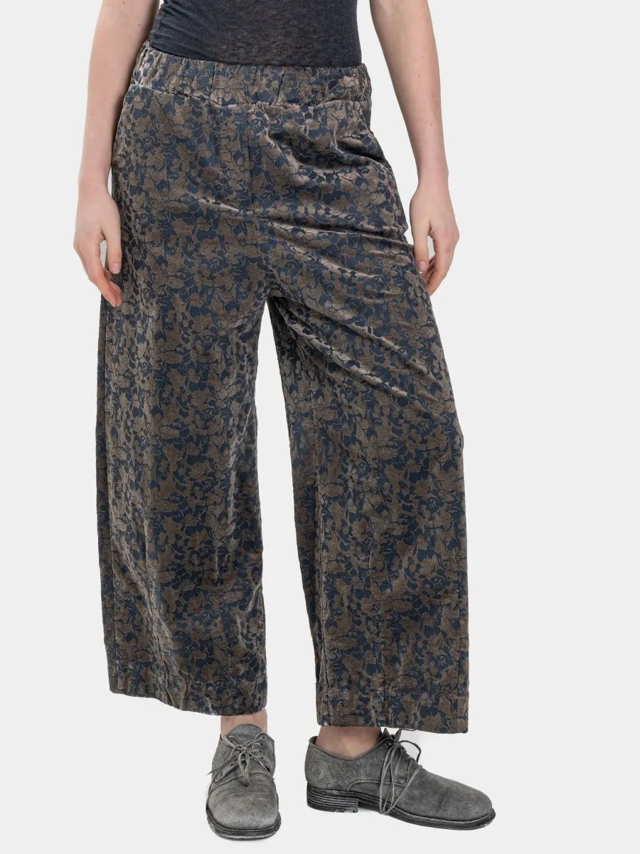 Pleated Tapered Floral Trousers