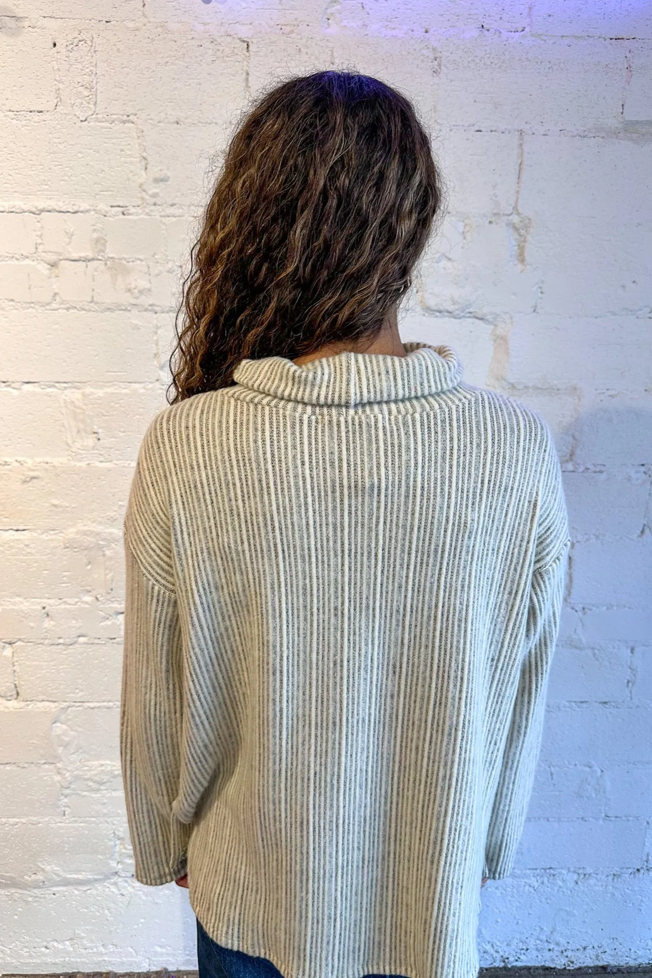 Project Social Juniper Brushed Funnel Neck Top