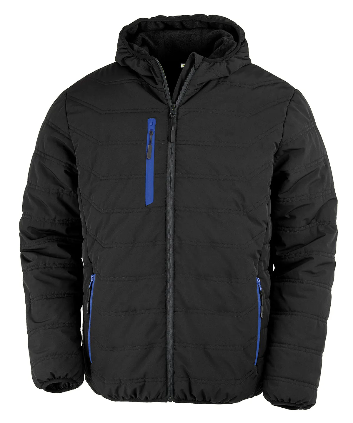 Recycled compass padded winter jacket | Black/Royal