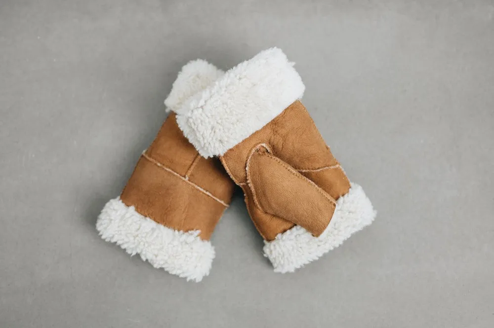 Sheepskin Fingerless Mittens