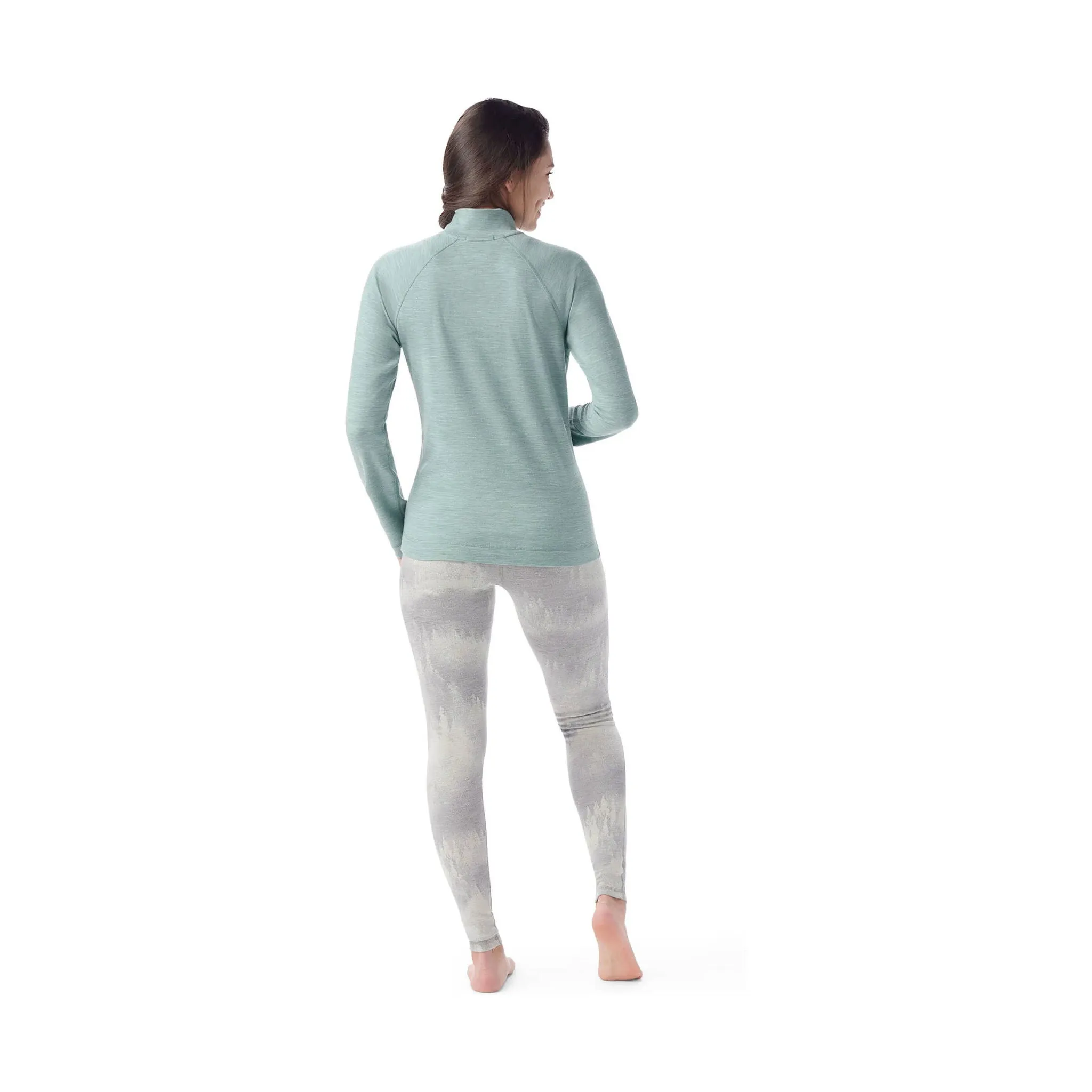 Smartwool Women's Classic Thermal Merino Layer Quarter Zip - Arctic Green Heather