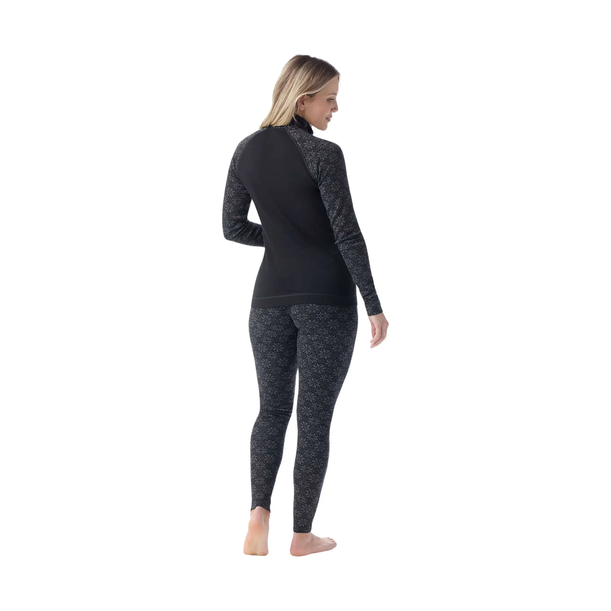 Smartwool Women's Classic Thermal Merino Layer Quarter Zip - Black Digi Snow