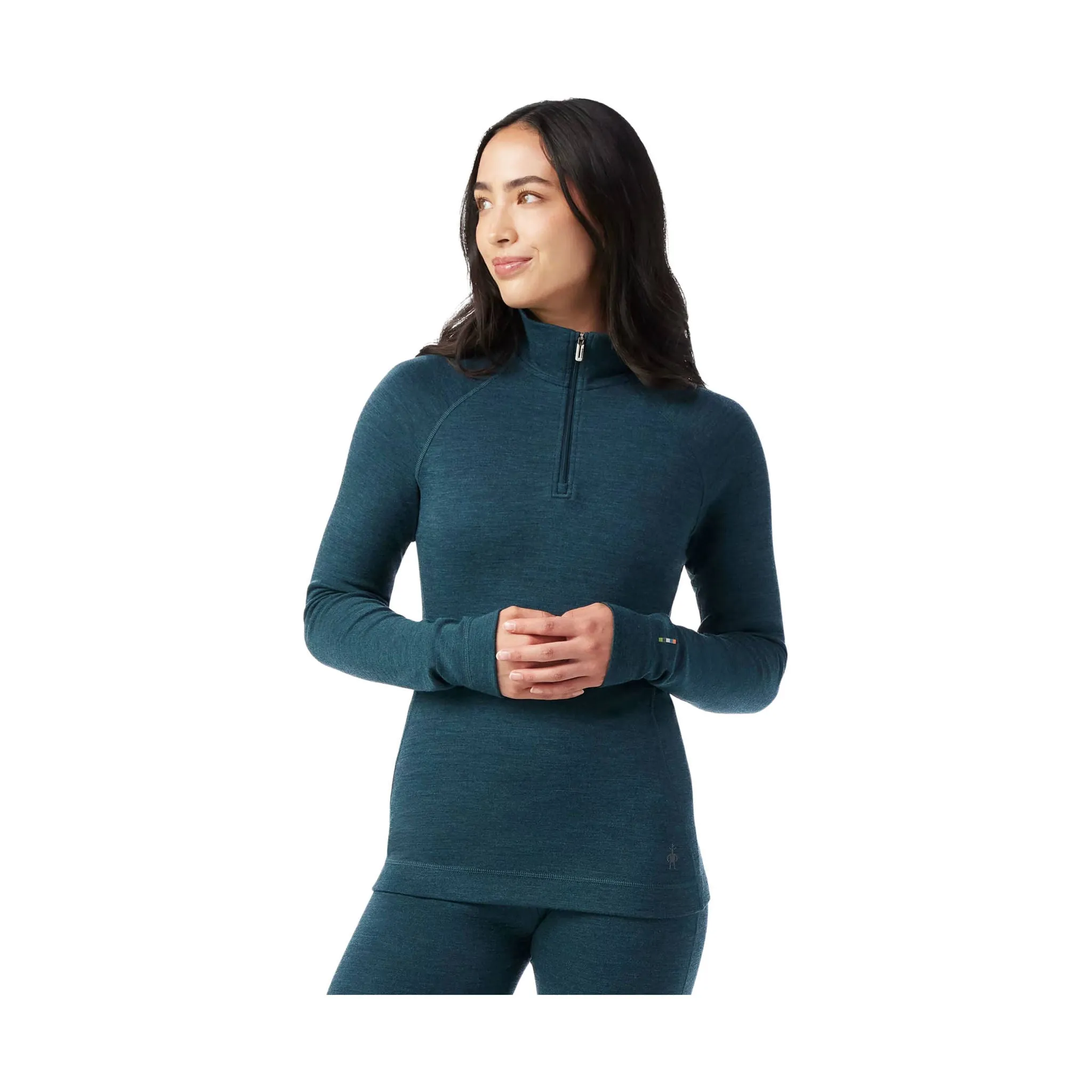 Smartwool Women's Classic Thermal Merino Layer Quarter Zip - Twilight Blue Heather