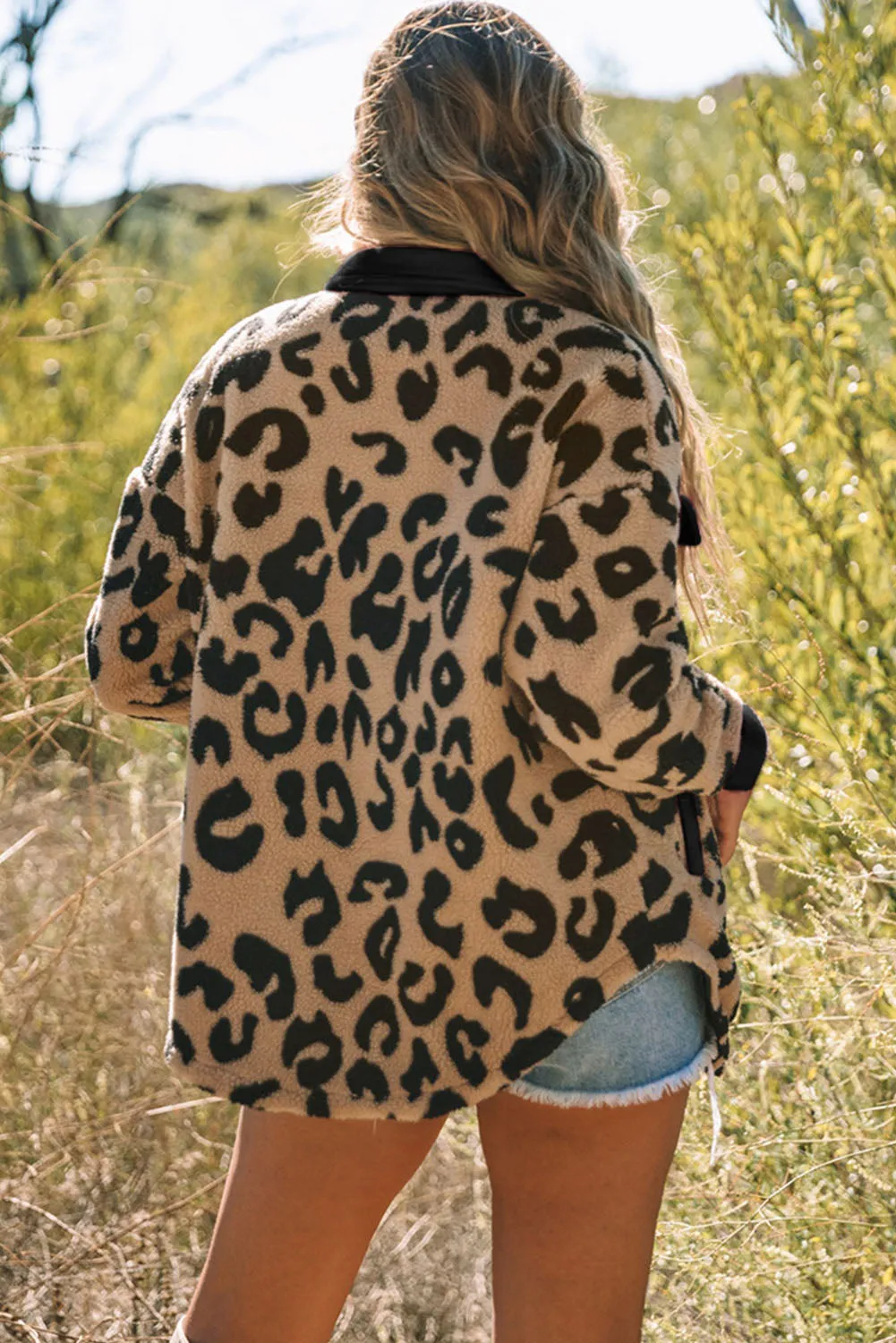 Trimmed Leopard Teddy Shacket