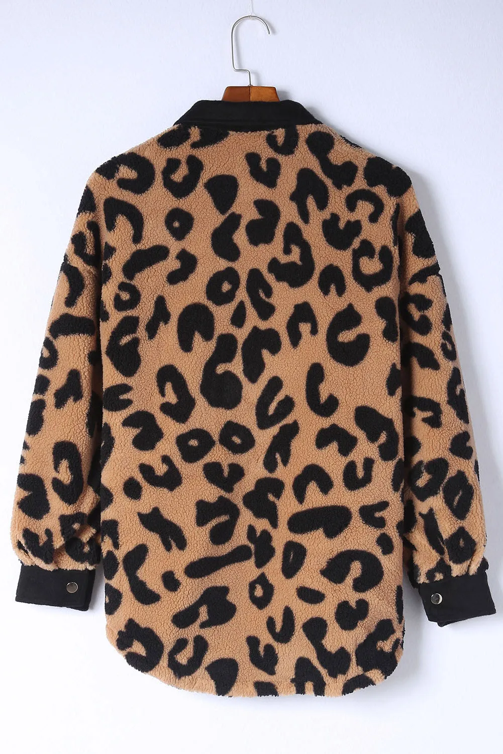 Trimmed Leopard Teddy Shacket