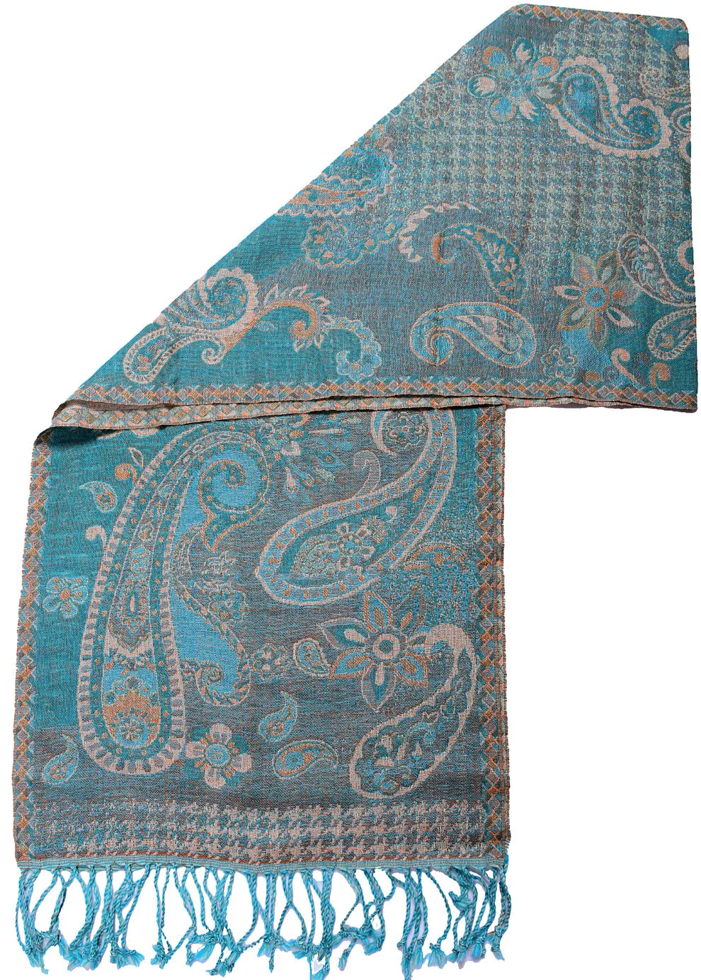 Unisex Men's Women's Indian Wool Paisley Muffler India Clothing (64 x 13 inches)