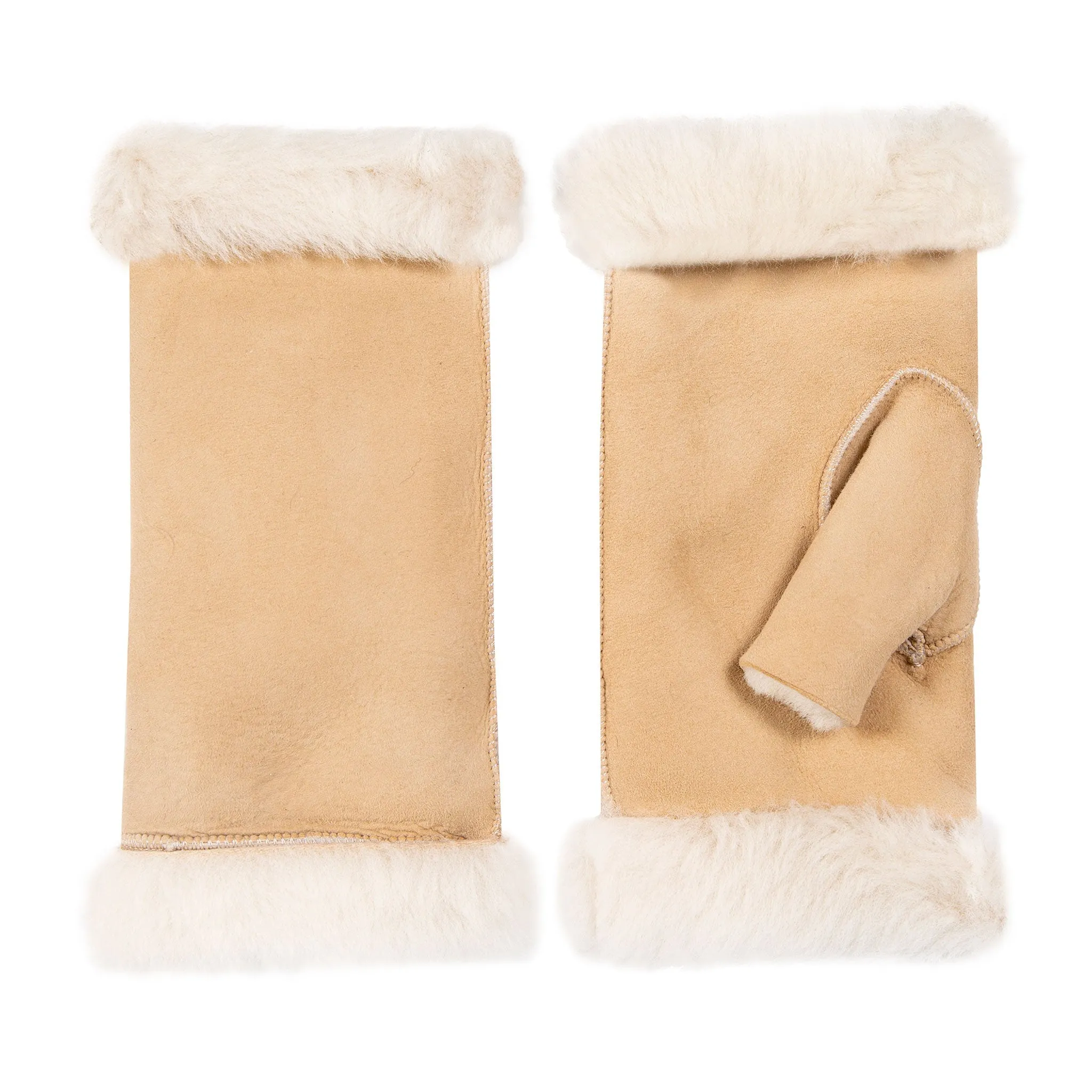 Women's Fingerless Sheepskin Mittens